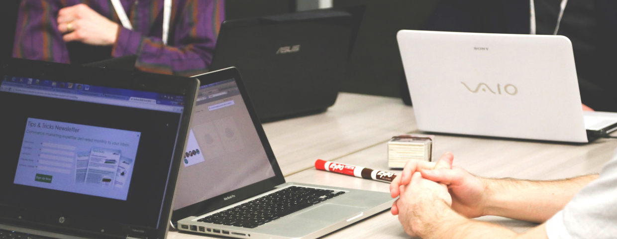 A professional managing Google Business Profile reviews and directory listings — Three Chamber's Reputation and Visibility Management keeps professional service firms credible on every platform Google and AI search rely on